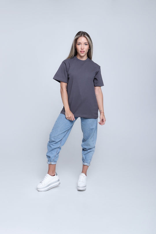 Franela Clásica Cuello O - Gris Oscuro - 1300GO-002 
