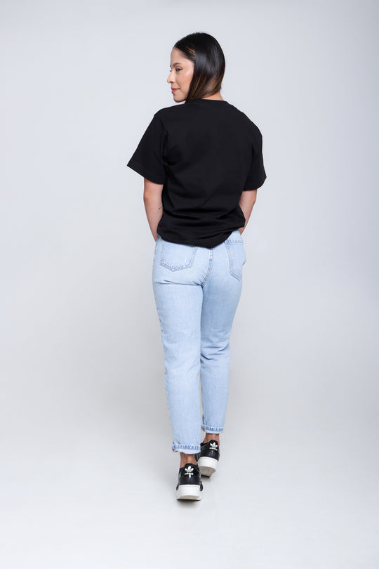 Franela Clásica Cuello O - Negro - 1300NG-001 