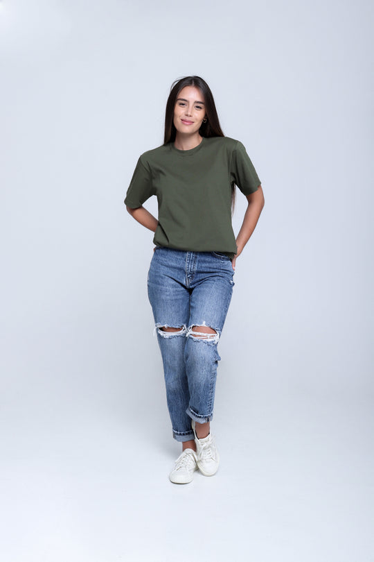 Franela Clásica Cuello O - Verde Oliva - 1300VO-001 