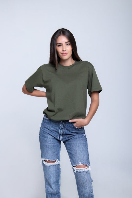 Franela Clásica Cuello O - Verde Oliva - 1300VO-002 