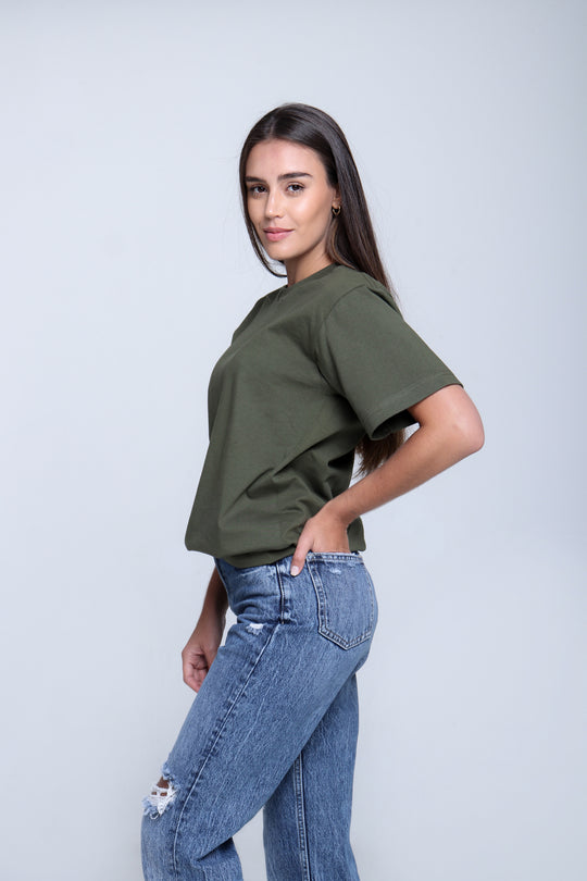 Franela Clásica Cuello O - Verde Oliva - 1300VO-003 