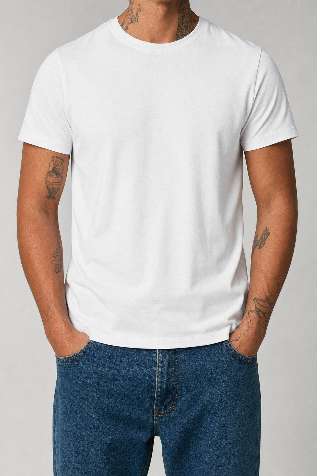 Franela Básica 1355 · Blanco · Frontal completa sin rostro #color_bl