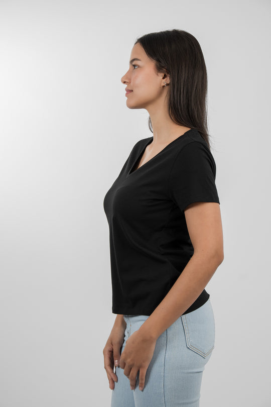 Franela Cuello V - Negro - 1369NG-001 
