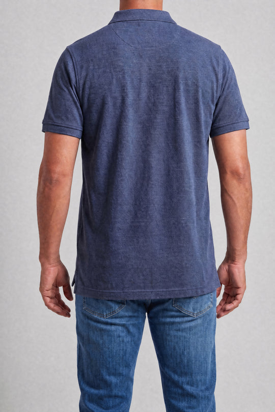 Chemise Polycotton 2816JM — Jaspeado Marino — vista posterior 