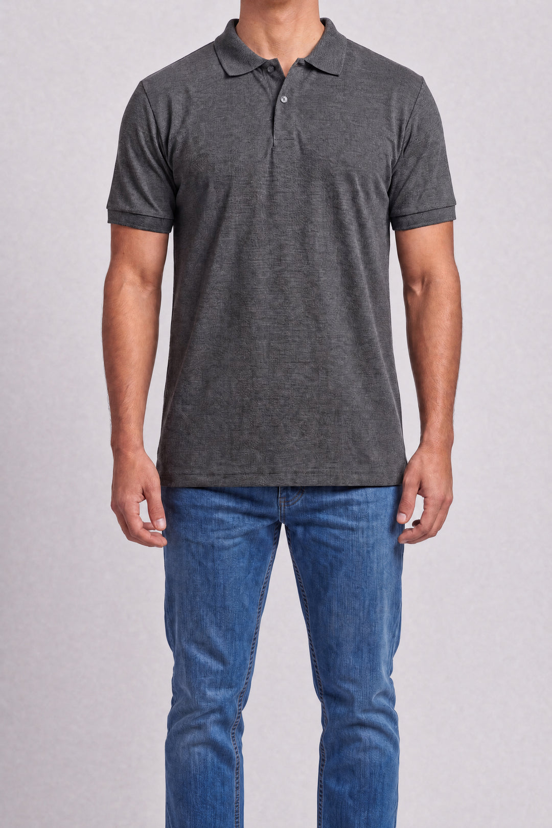 Chemise Polycotton 2816JN — Jaspeada Gris — vista frontal 