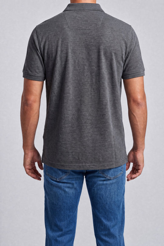 Chemise Polycotton 2816JN — Jaspeada Gris — vista posterior 