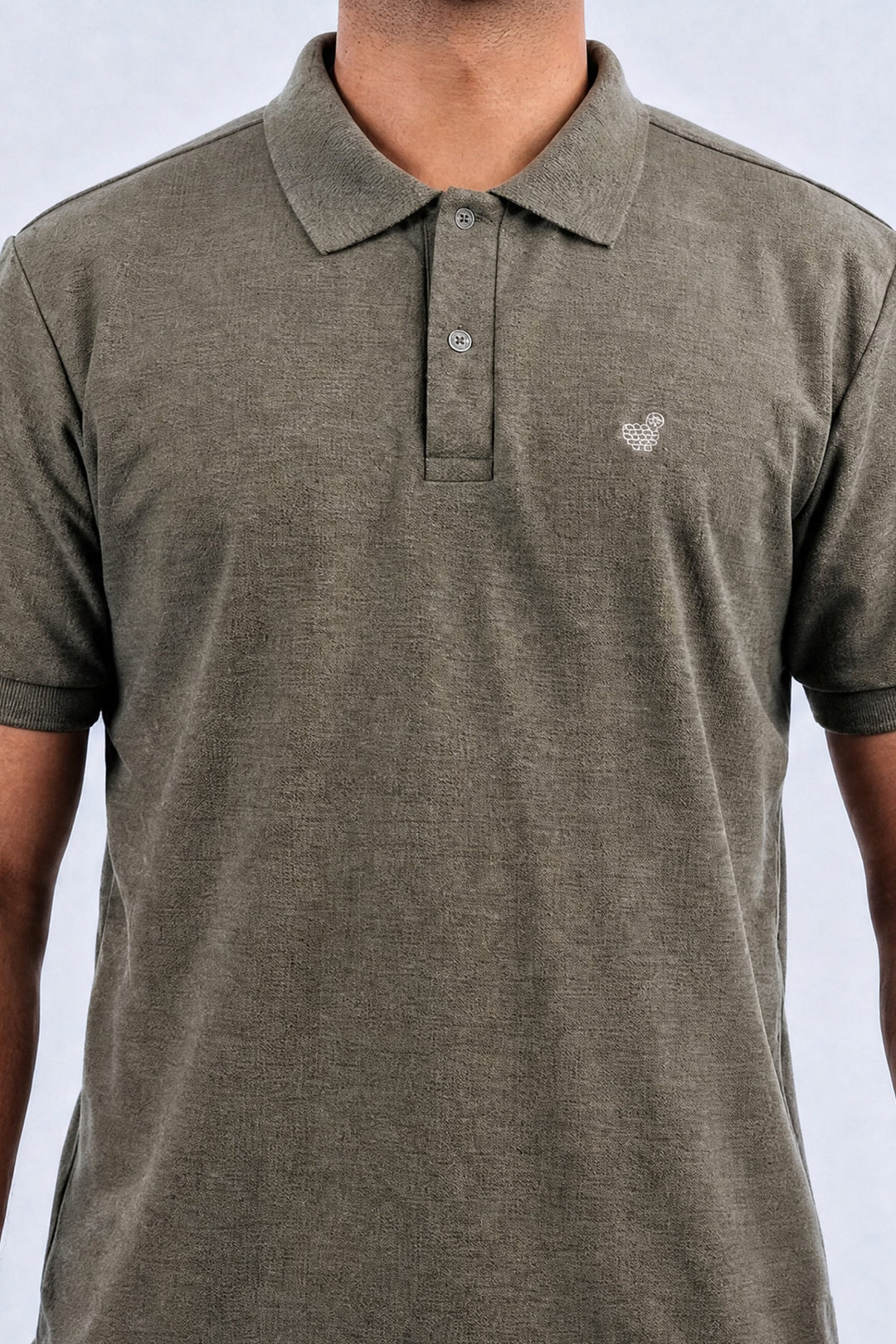 Chemise Polycotton - Jaspeada Verde Oliva - 2816JO-002 
