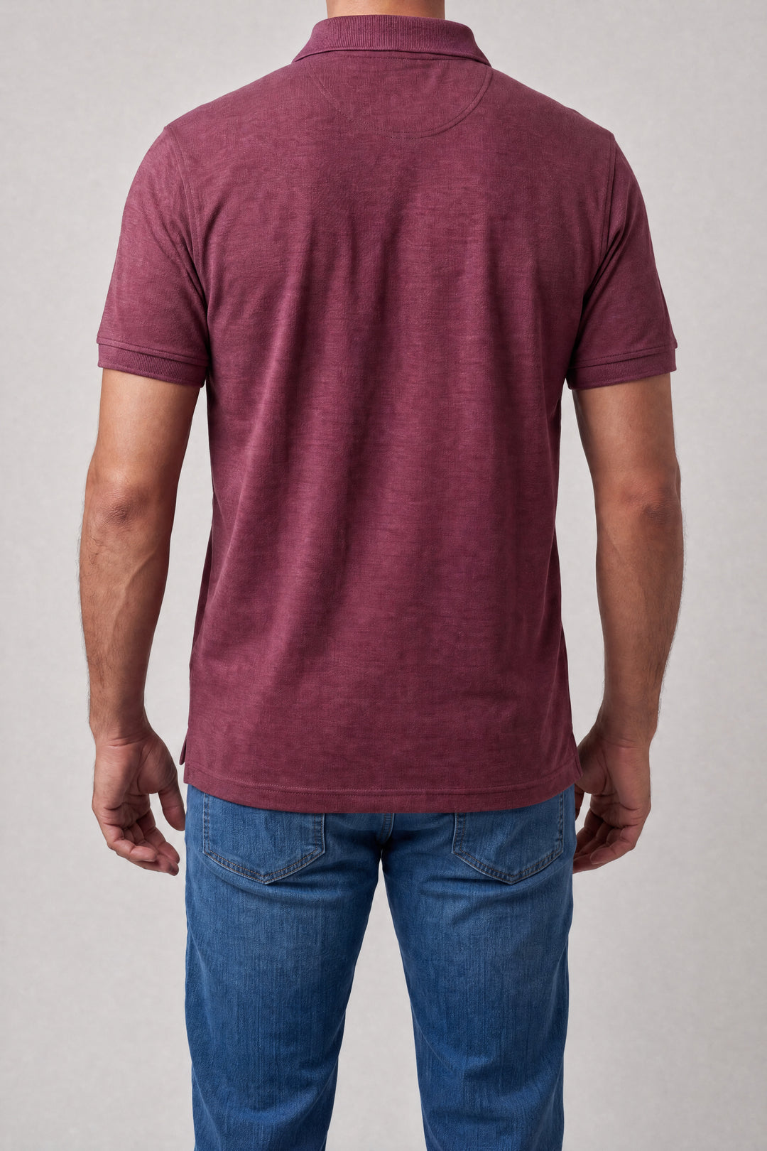 Chemise Polycotton 2816JV — Jaspeado Vino — vista posterior 