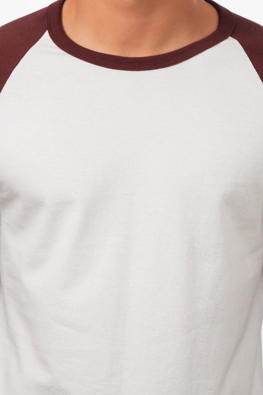 Franela Manga Raglán 1310 · Color: BL · Diseño: BV · Detalle de cuello y costura raglan 