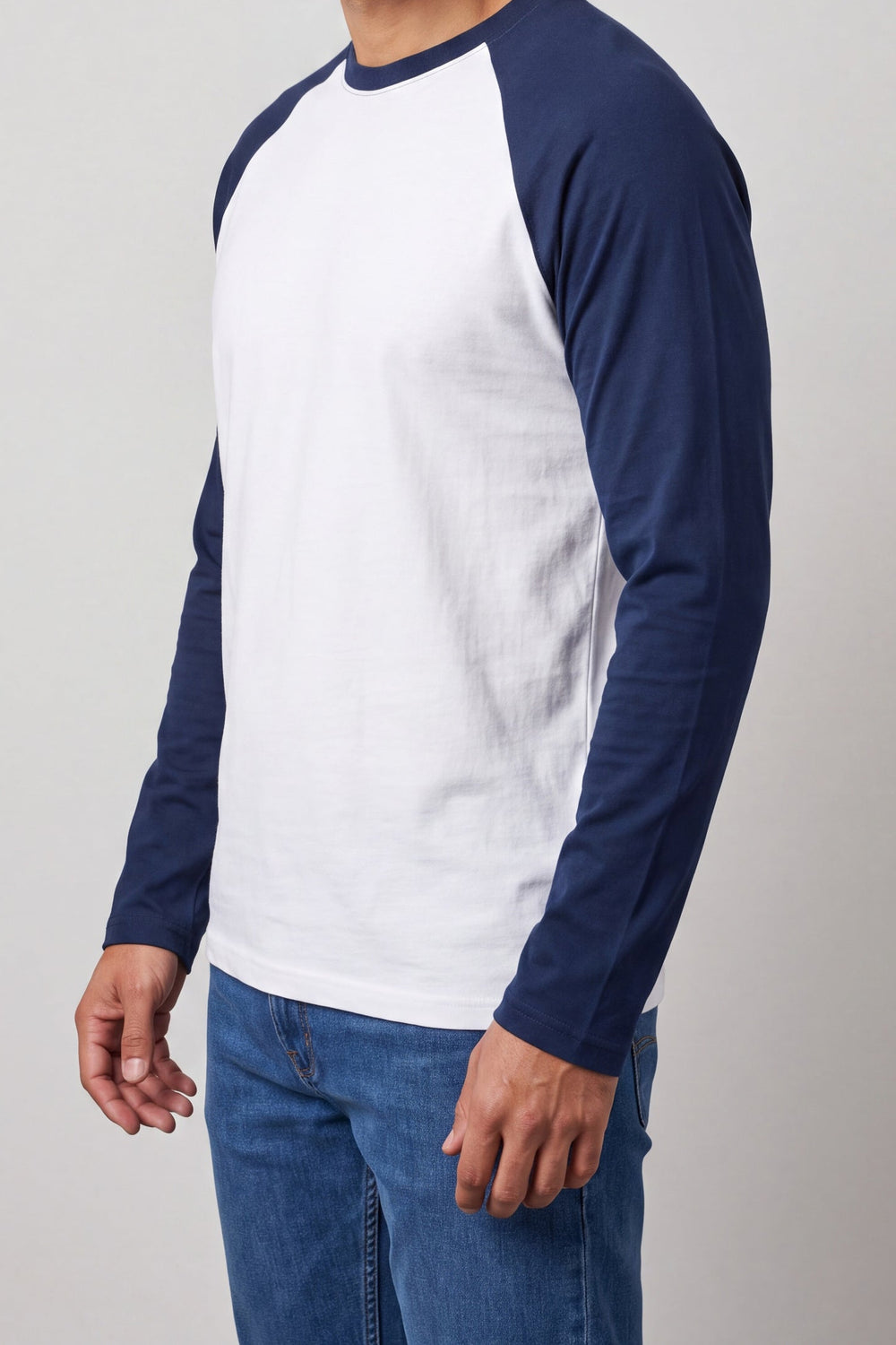 Franela Manga Raglán 1310BL — Blanco — vista tres cuartos #color_bl-no-aplica