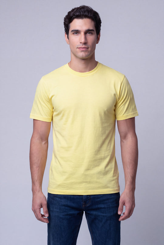 Franela Clásica Cuello O de hombre 1300AF - Amarillo Fuerte - Foto 01 