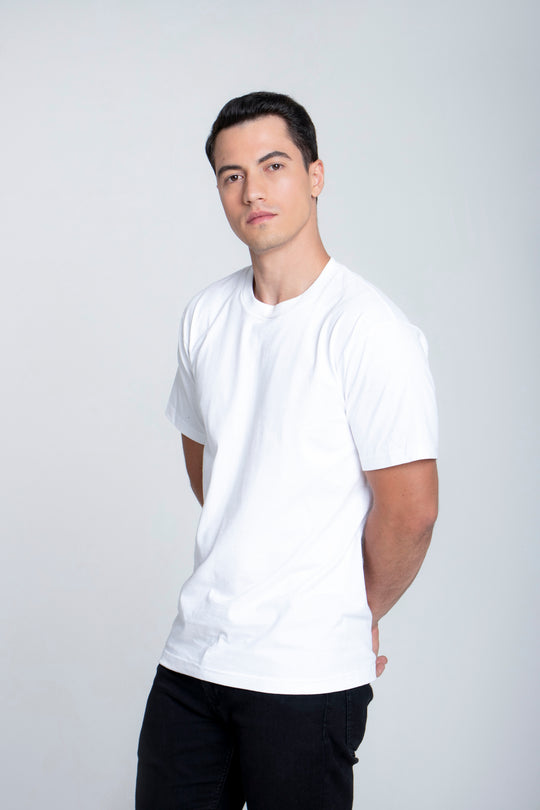 Franela Clásica Cuello O de hombre 1300BL - Blanco - Foto 01 