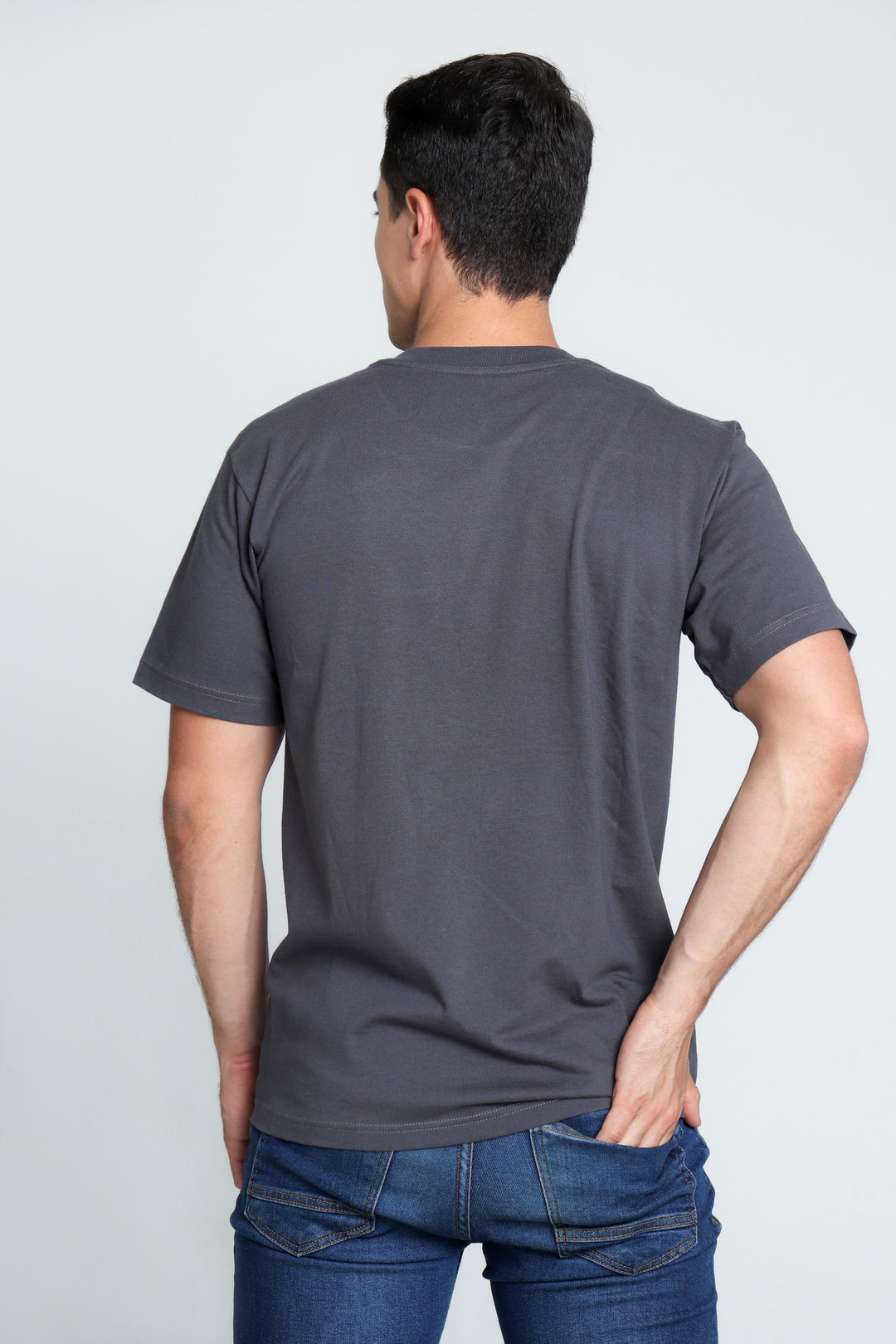 Franela Clásica Cuello O de hombre 1300GO - Gris Oscuro - Foto 02 