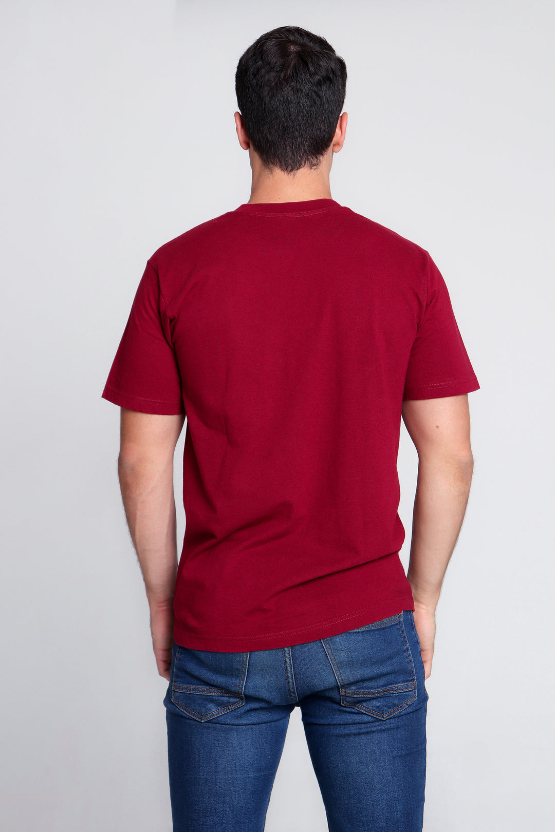 Franela Clásica Cuello O de hombre 1300TE - Tinto Equipo - Foto 01 