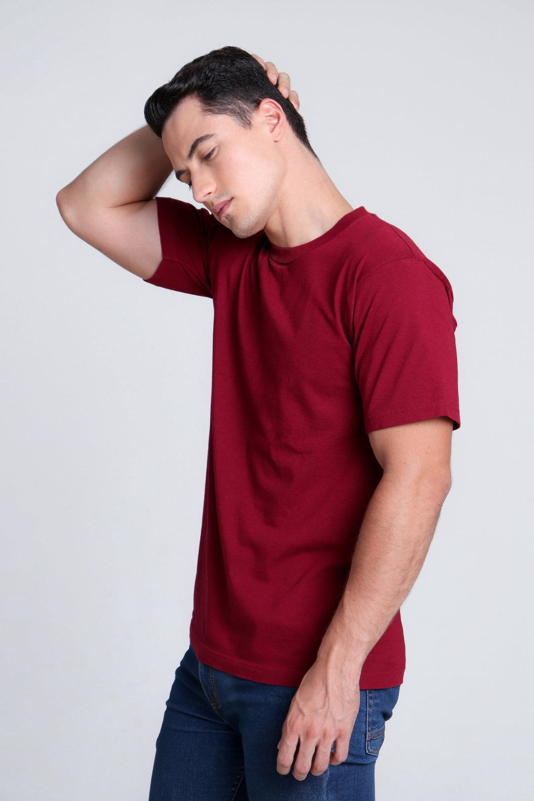 Franela Clásica Cuello O de hombre 1300TE - Tinto Equipo - Foto 02 
