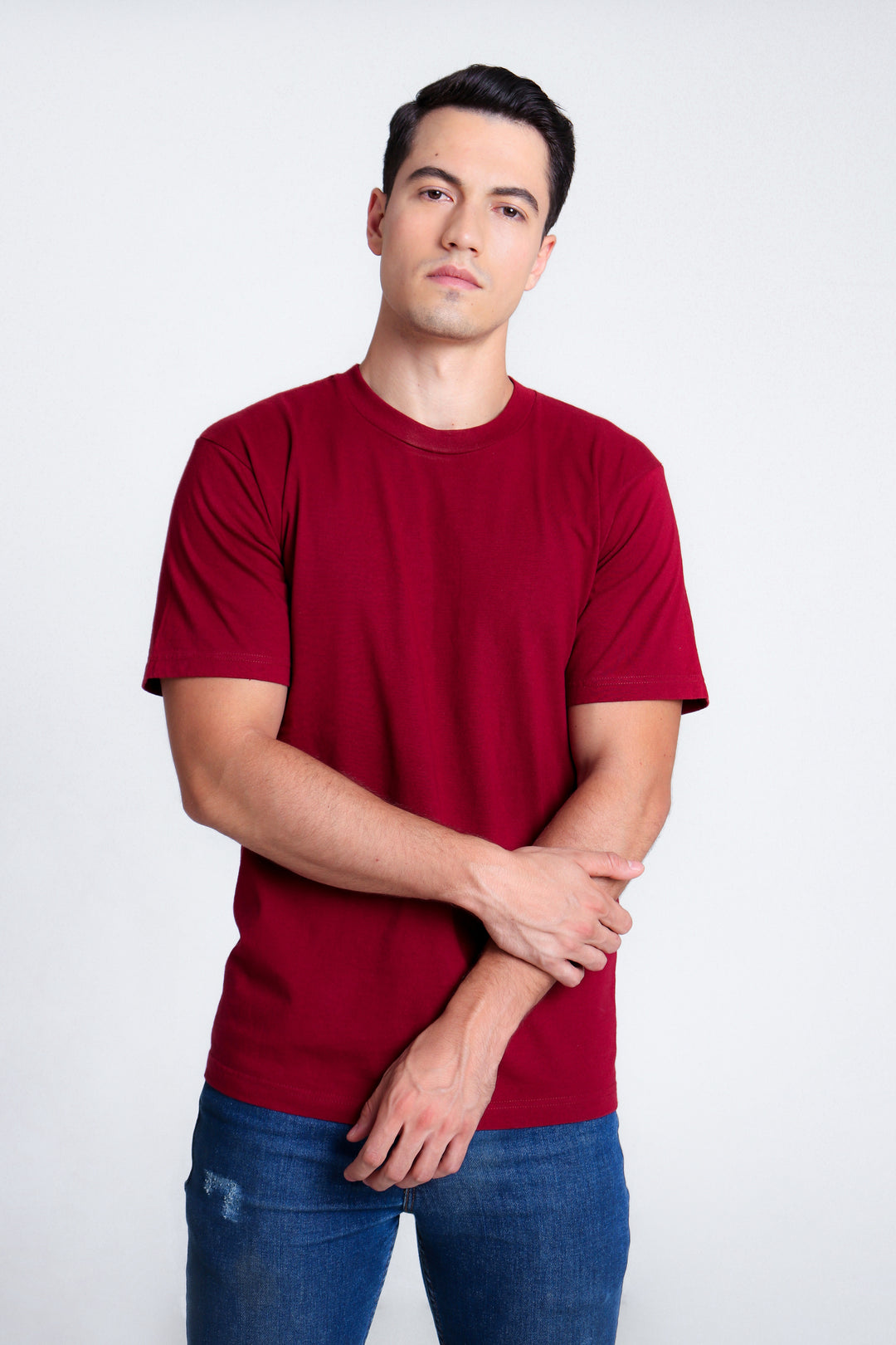 Franela Clásica Cuello O de hombre 1300TE - Tinto Equipo - Foto 03 