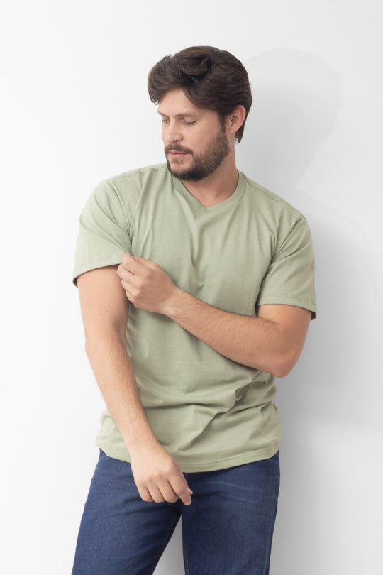 Franela Clásica Cuello O de hombre 1300VM - Verde Mágico - Foto 03 