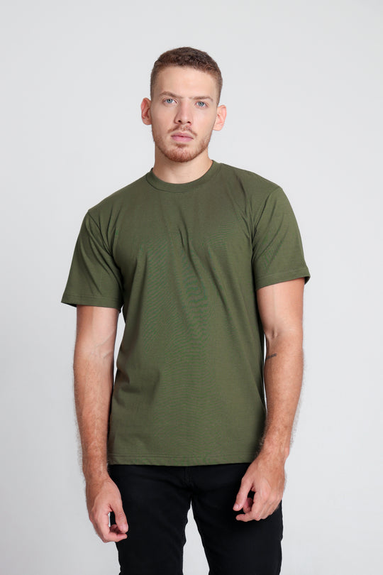 Franela Clásica Cuello O de hombre 1300VO - Verde Oliva - Foto 01 