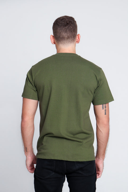 Franela Clásica Cuello O de hombre 1300VO - Verde Oliva - Foto 02 