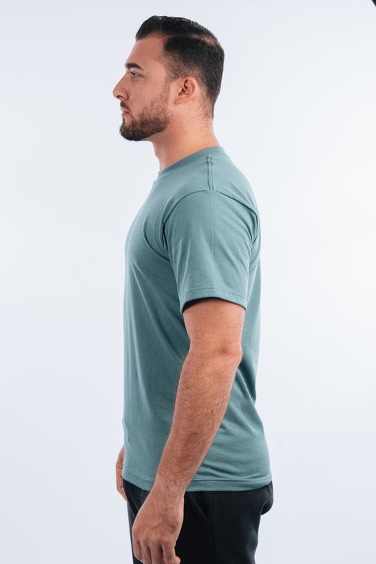 Franela Clásica Cuello O de hombre 1300VS - Verde Salvia - Foto 02 