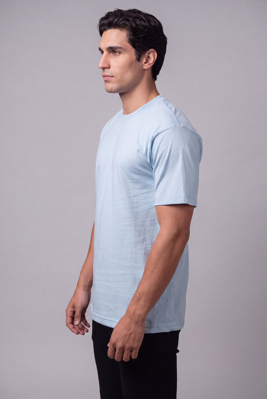 Franela Clásica Cuello O de hombre 1300ZL - Azul Cristal - Foto 01 
