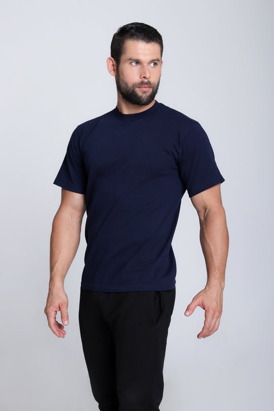 Franela Clásica Cuello O de hombre 1300ZM - Azul Marino - Foto 01 