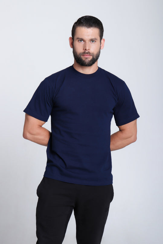 Franela Clásica Cuello O de hombre 1300ZM - Azul Marino - Foto 02 