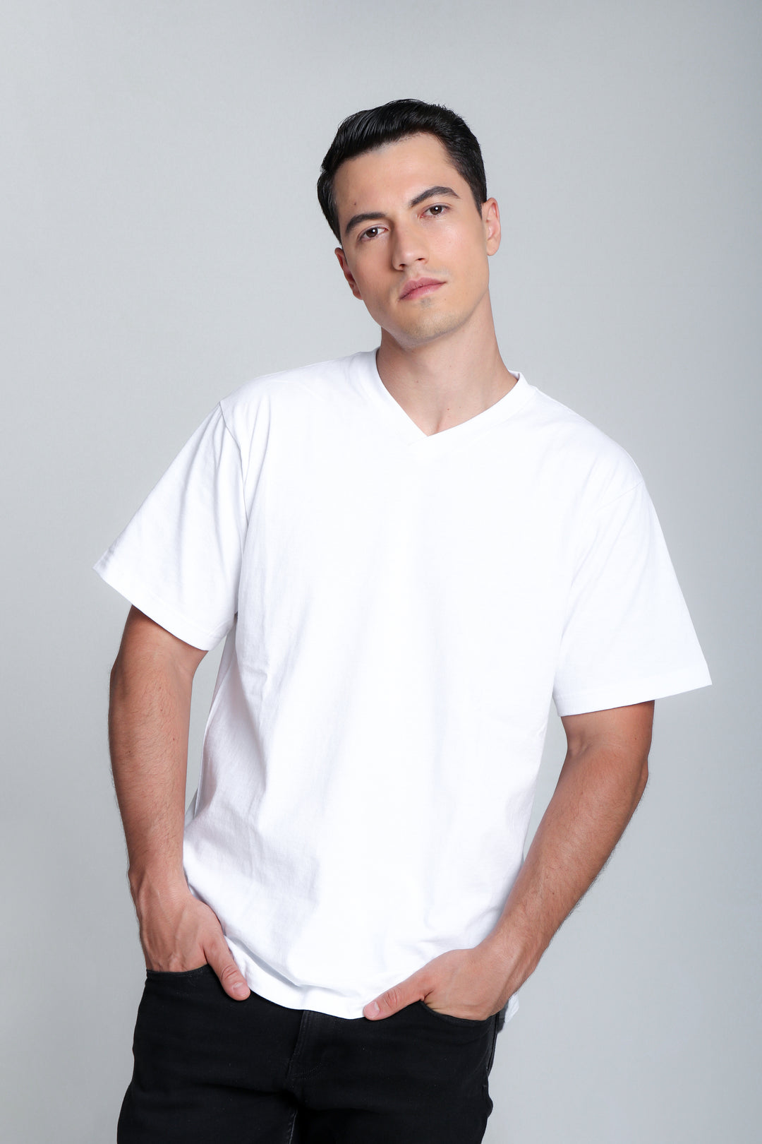 Franela Cuello En V de hombre 1301BL - Blanco - Foto 03 #color_bl