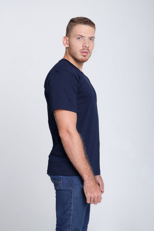 Franela Cuello En V de hombre 1301ZM - Azul Marino - Foto 04 
