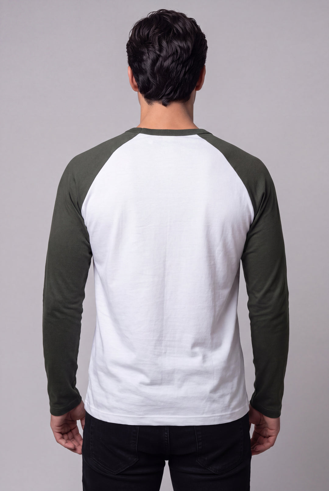 Franela Manga Raglán de hombre 1310BLVF - Blanco con Verde Forestal - Foto 02 