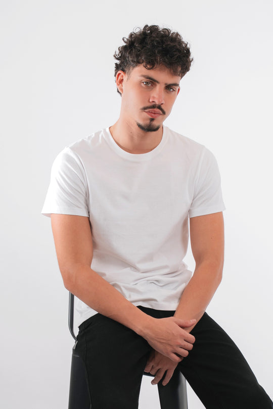 Franela Básica de hombre 1355BL - Blanco - Foto 03 
