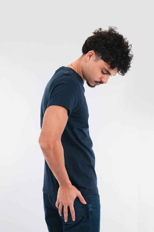Franela Básica de hombre 1355ZM - Azul Marino - Foto 01 