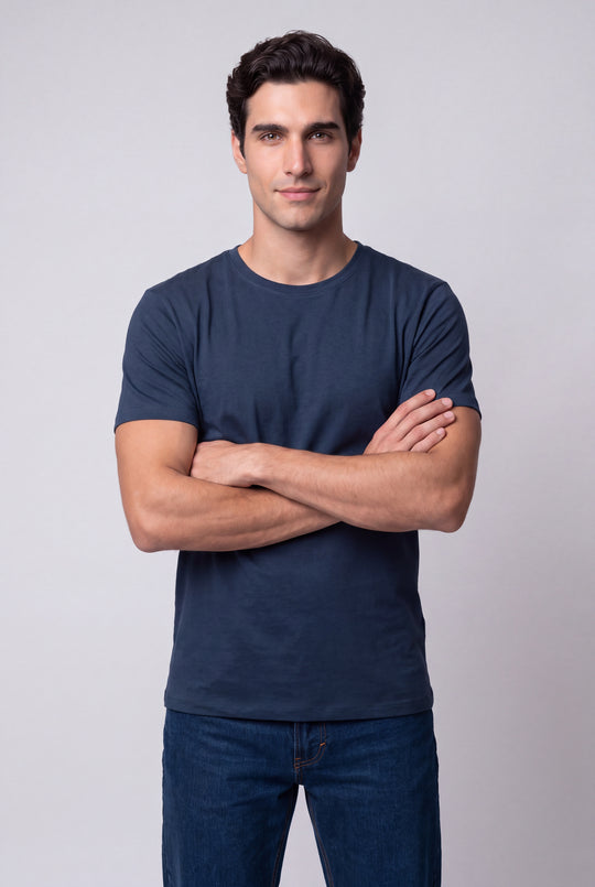 Franela Casual de hombre 1356ZM - Azul 2 Fibras - Foto 01 