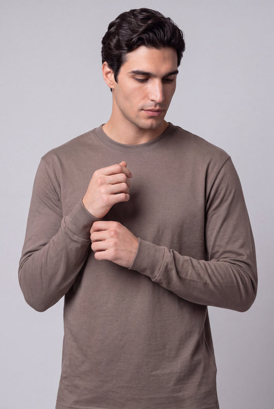 Franela Manga Larga Casual de hombre 1373BA - Beige Avena - Foto 01 