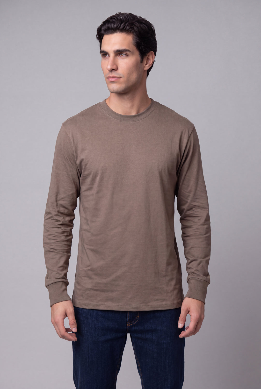 Franela Manga Larga Casual de hombre 1373BA - Beige Avena - Foto 02 