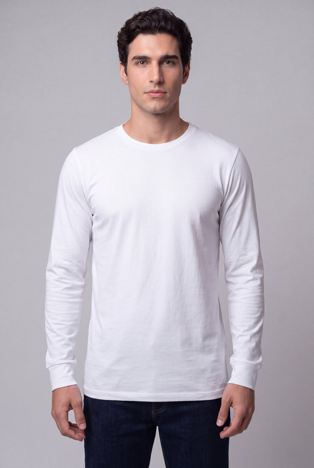 Franela Manga Larga Casual de hombre 1373BL - Blanco - Foto 03 