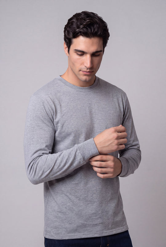 Franela Manga Larga Casual de hombre 1373ME - Melange - Foto 02 