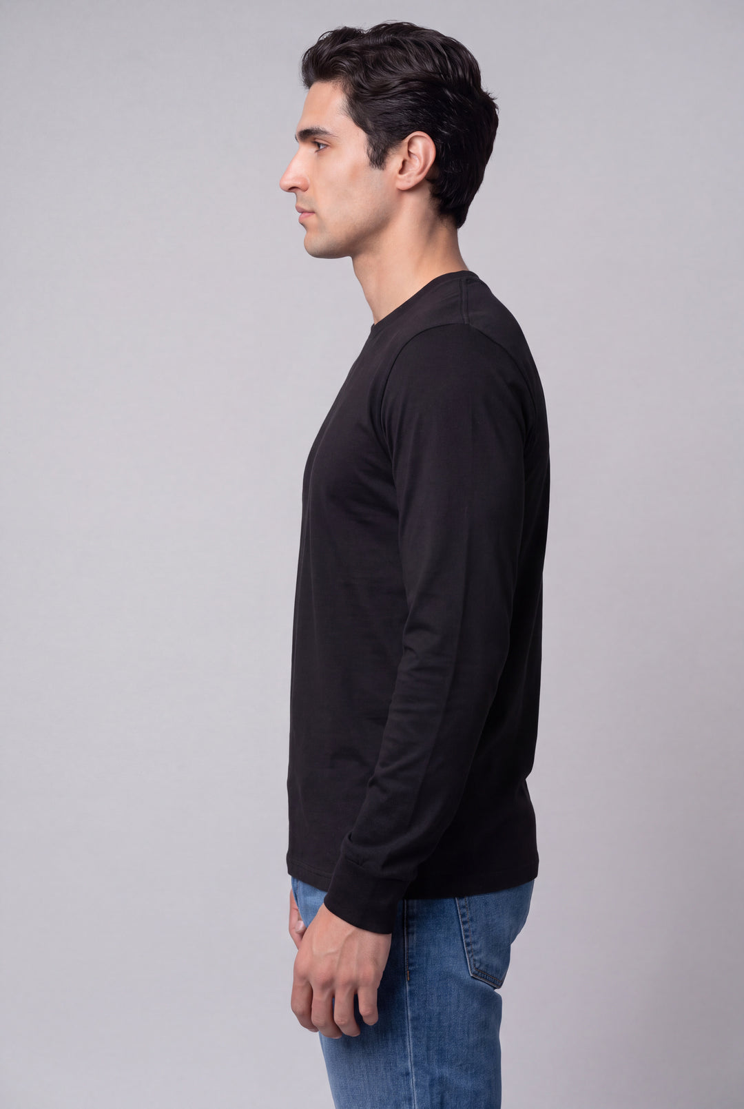 Franela Manga Larga Casual de hombre 1373NG - Negro - Foto 03 