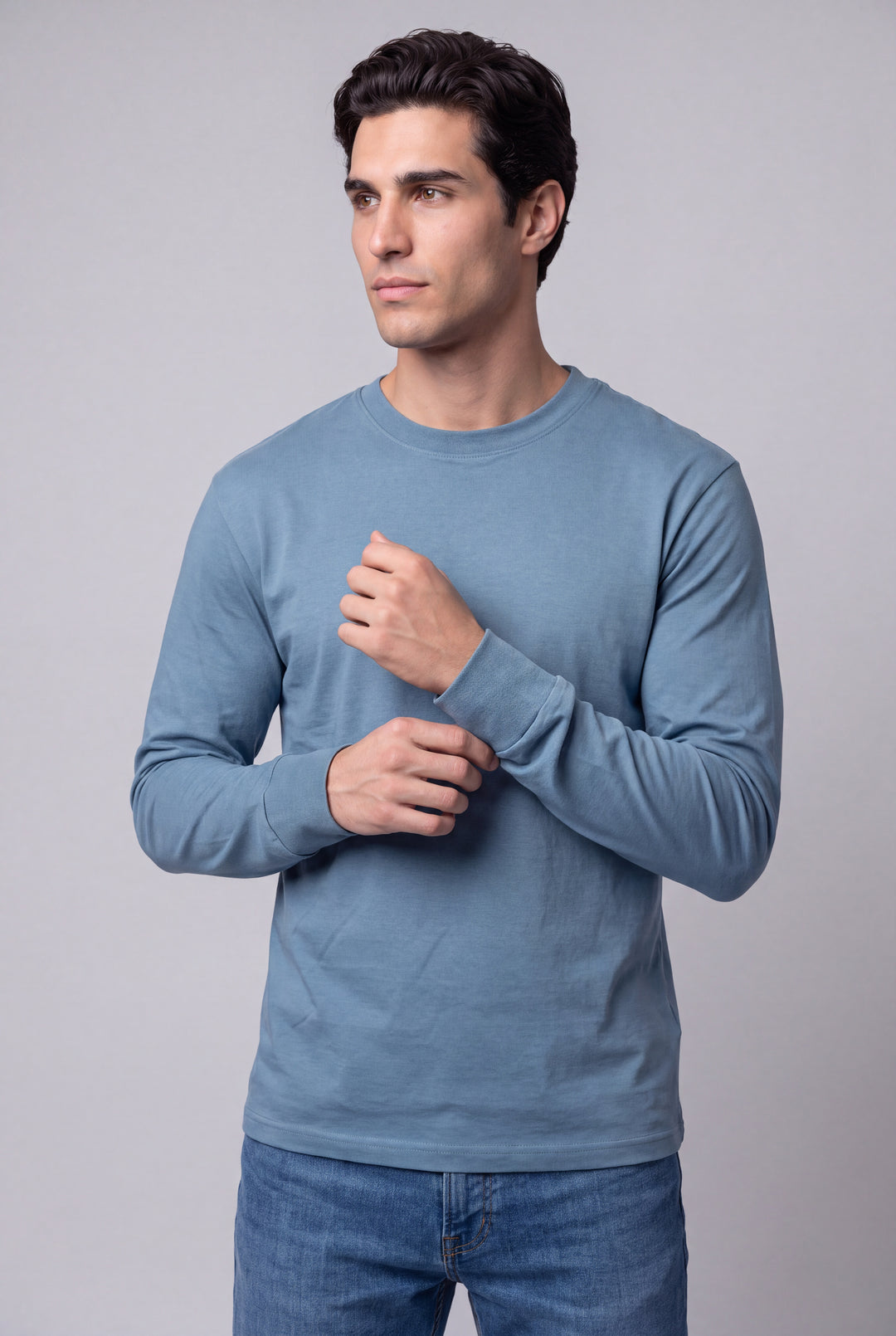 Franela Manga Larga Casual de hombre 1373ZB - Azul Ballena - Foto 02 