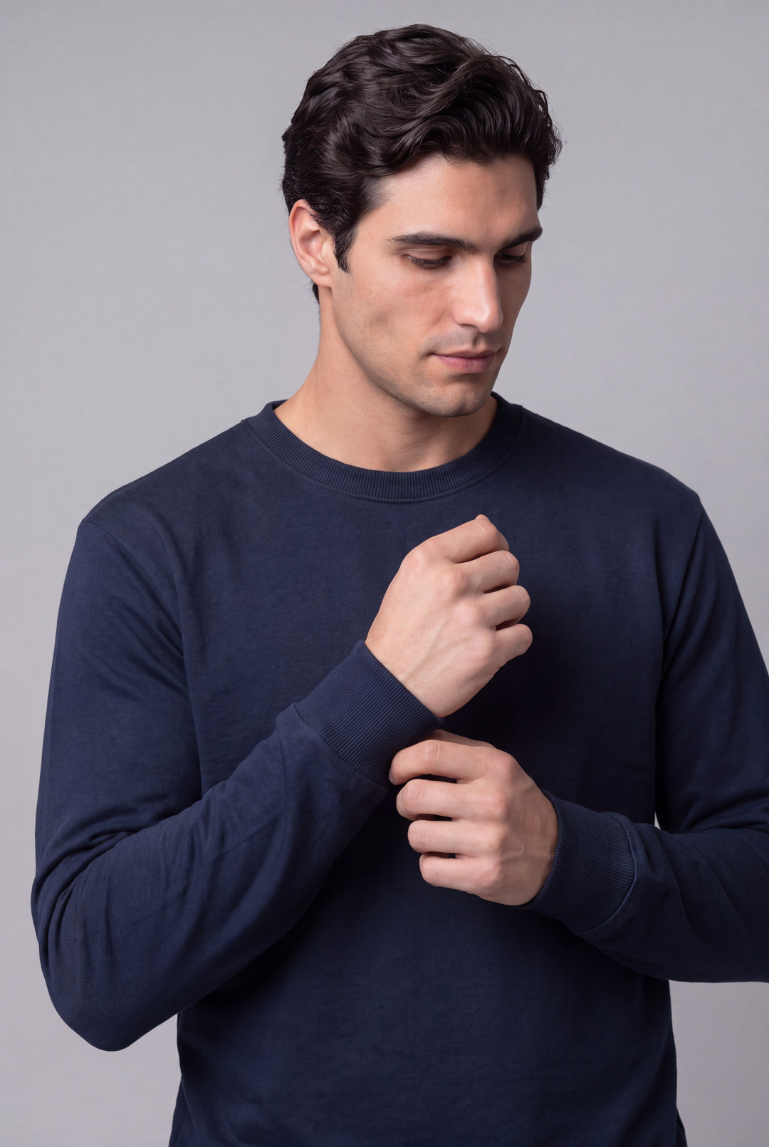 Franela Manga Larga Casual de hombre 1373ZW - Azul Eclipse - Foto 02 