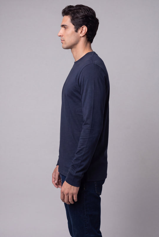 Franela Manga Larga Casual de hombre 1373ZW - Azul Eclipse - Foto 03 