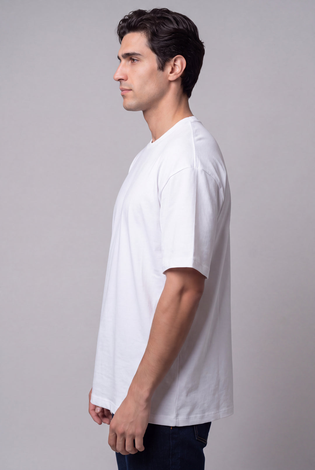 Franela Oversized Casual de hombre 1374BL - Blanco - Foto 02 