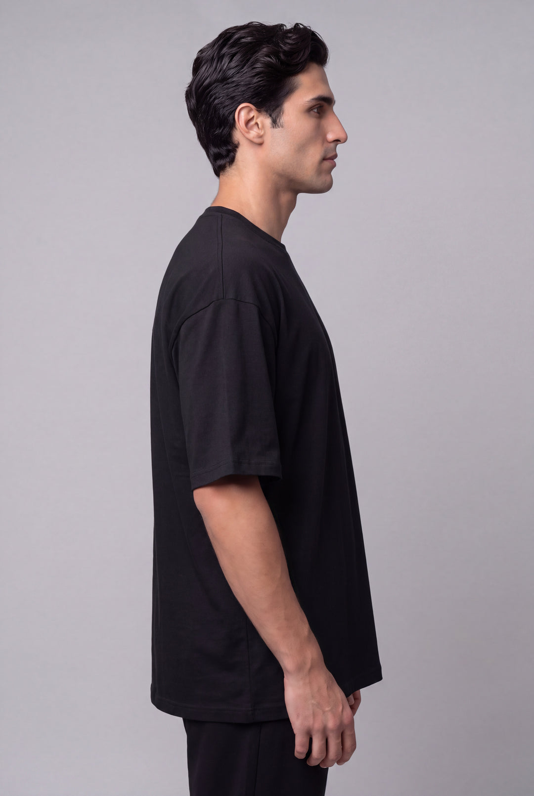 Franela Oversized Casual de hombre 1374NG - Negro - Foto 02 