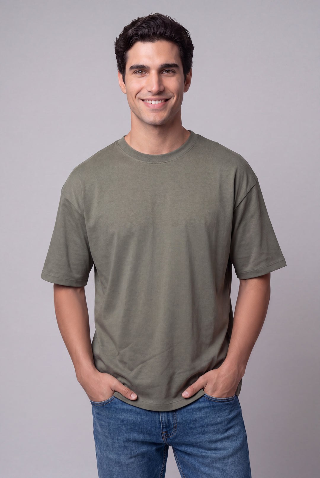 Franela Oversized Casual de hombre 1374VO - Verde Oliva - Foto 01 