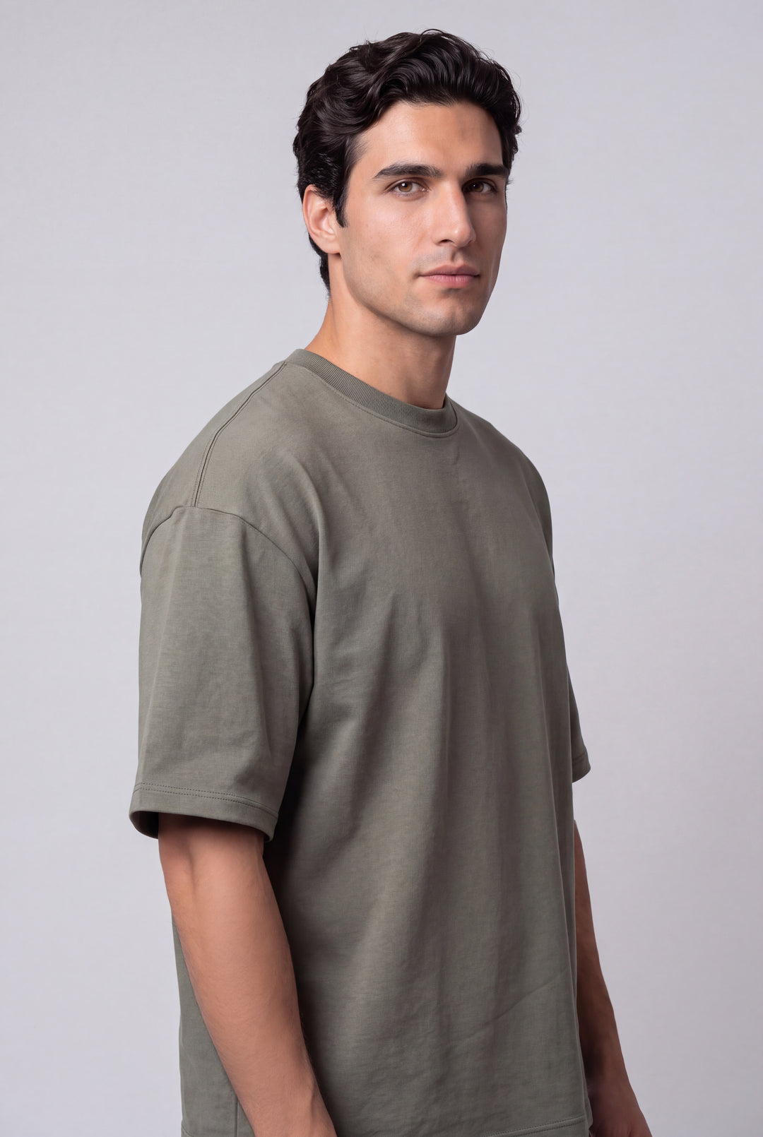 Franela Oversized Casual de hombre 1374VO - Verde Oliva - Foto 02 