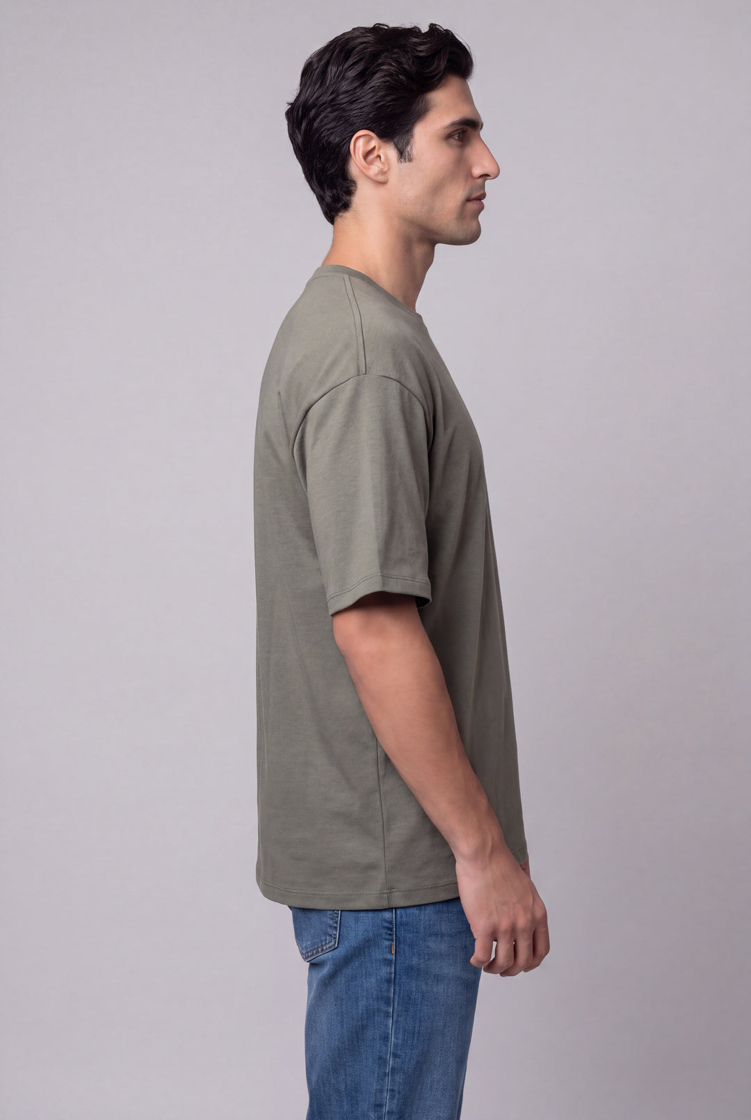 Franela Oversized Casual de hombre 1374VO - Verde Oliva - Foto 03 