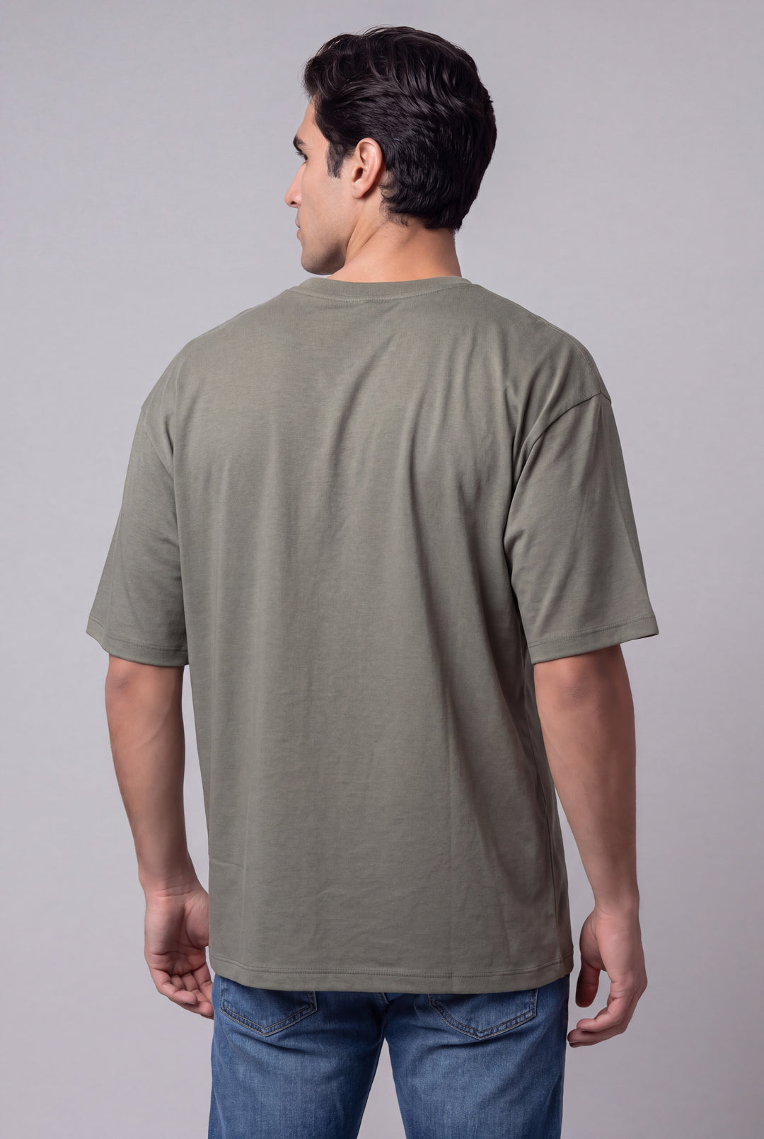 Franela Oversized Casual de hombre 1374VO - Verde Oliva - Foto 04 