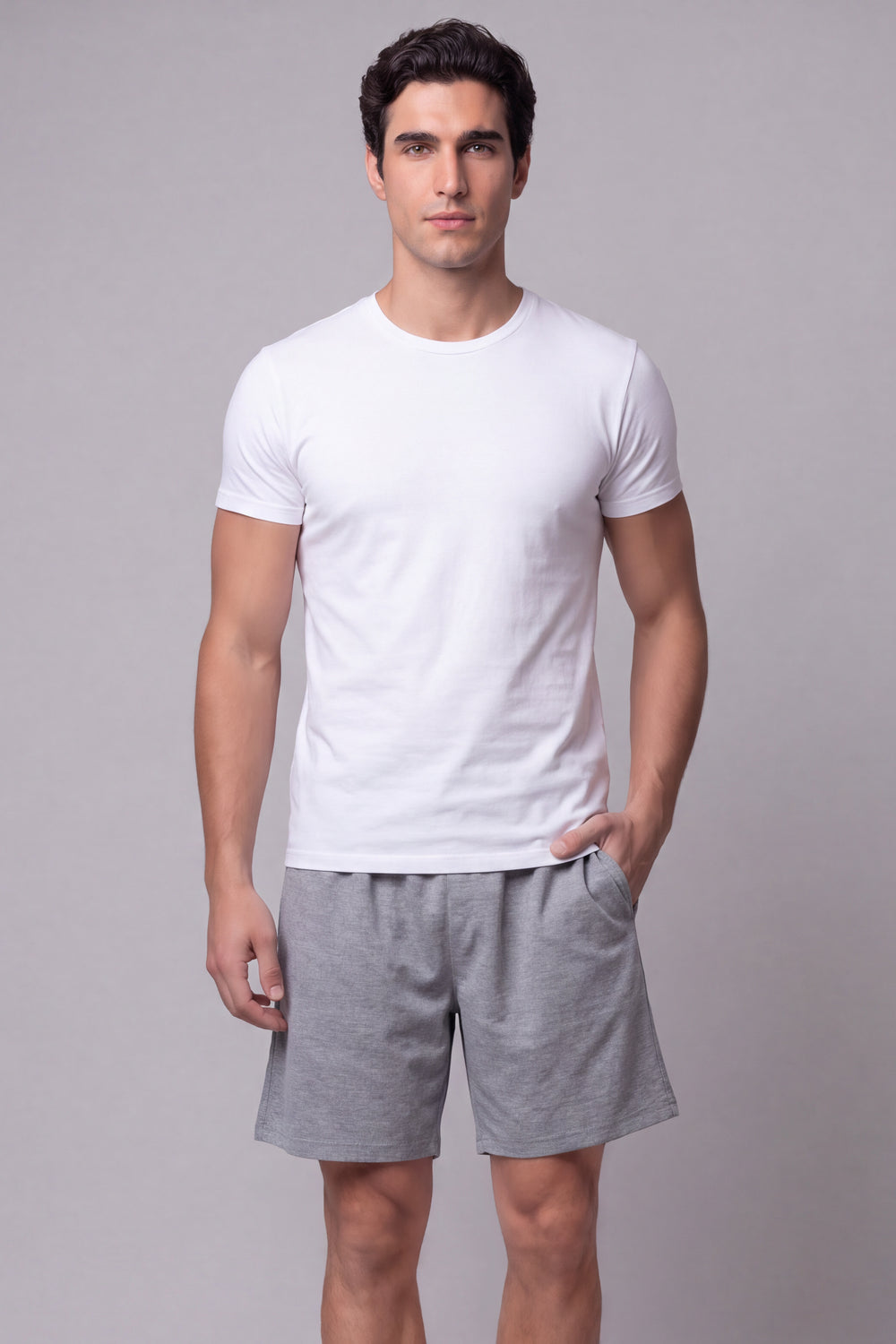 Short Pijama Cordón de hombre 1491ME - Melange - Foto 03 #color_me