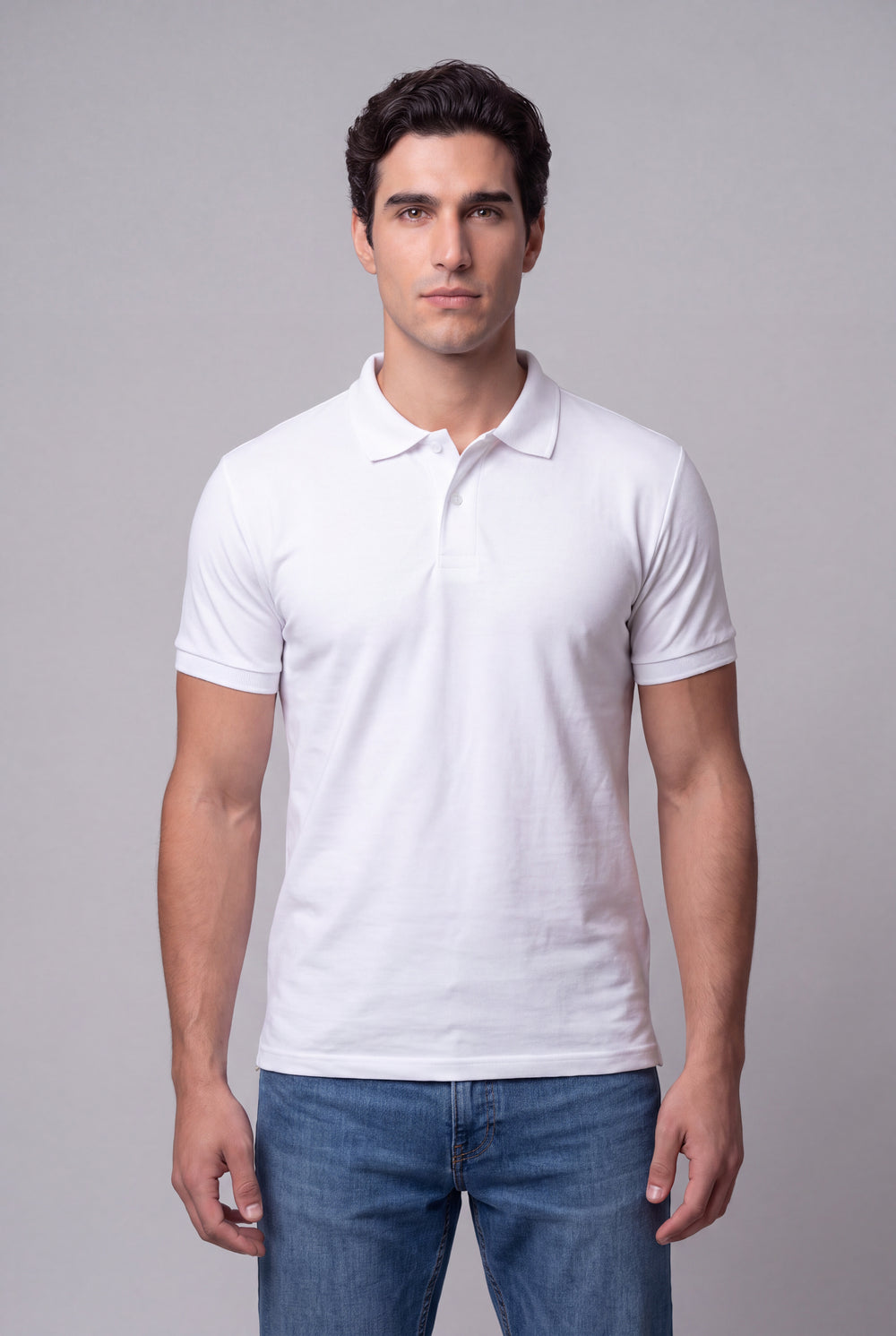 Chemise Polycotton de hombre 2816BL - Blanco - Foto 02 #color_bl