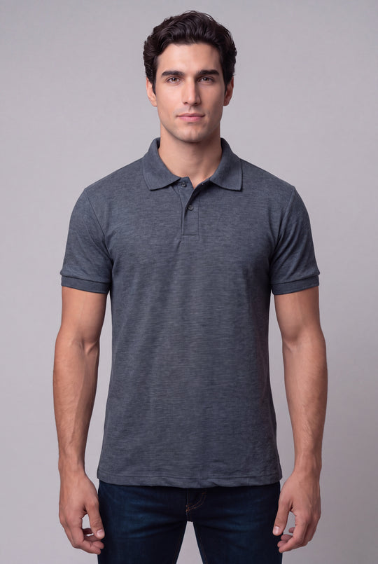 Chemise Polycotton de hombre 2816JM - Jaspeado Marino - Foto 02 